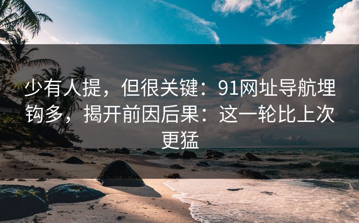 少有人提，但很关键：91网址导航埋钩多，揭开前因后果：这一轮比上次更猛